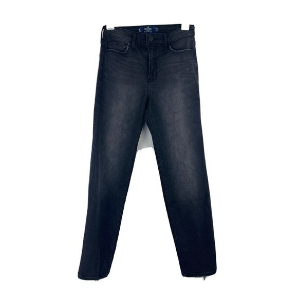 Hollister Womens Jeans Size 26 High Rise Slim Straight Washed Gray/Black - Picture 1 of 10